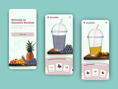 Smoothie Machine adobe xd animation app daily design design interaction interface juice minimal product design slider smoothie ui ux ux design