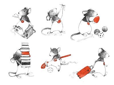 Mouse character design black charachter design character children book illustration illustration illustrator kids illustration pencil art pencil drawing red ukraine