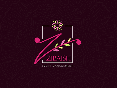 Zibaish Event Management adobe illustrator branding decor decoration decorative event management flower flowers graphic design illustration logo logodesign pattern