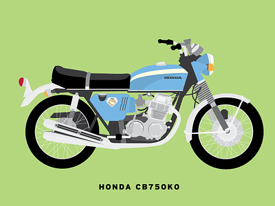 Hondacb750k0 cafe racer flat illustrator motorcycle