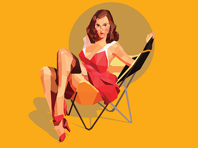 Elieen design girl illustration low poly pin up