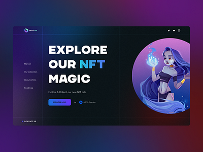 NFT Collections Landing Page collection nft crypto dark design illustration mode modern ntf roadmap ui uiux ux visual