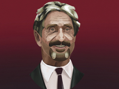 John McAfee portrait digitalportrait editorial illustration illustrator johnmcafee mcafee pencil portrait procreate