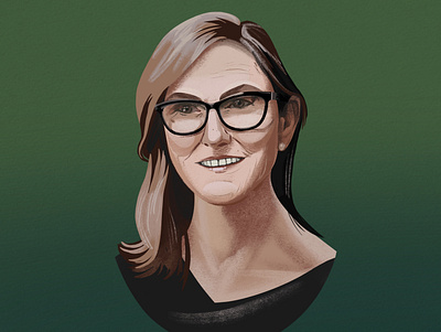 Cathie Wood portrait illustration 2021 article cathiewood digitalillustration digitalportrait editorial illustration illustrator personality portrait procreate