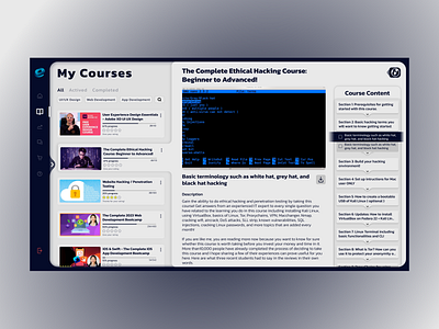 Online Course Website Design