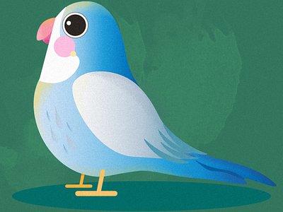 Riki parrot app art bird blue design icon illustration illustrator minimal painting parrot vector
