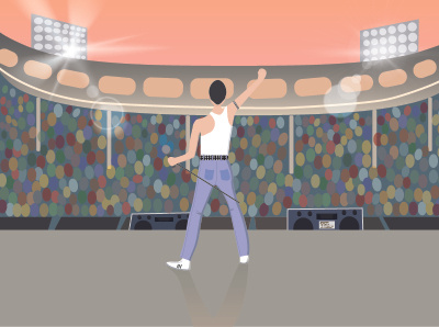 Freddie Mercury - wembley '86 illustration queen rock wembley