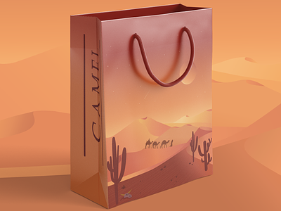 Paper Bag branding camel design illustration mock up mockup mockups