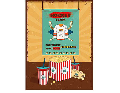 cinema hockey retro cinema cinema retro cinemagraph hockey hockey team illustration old picture retro retro design retro logo vector