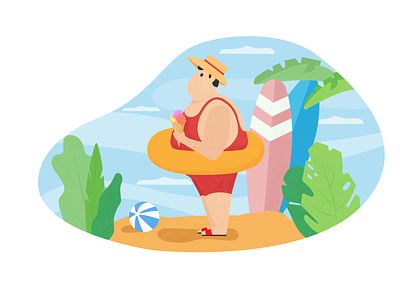 Summer vocation adobeillustrator character illustration person summer vector