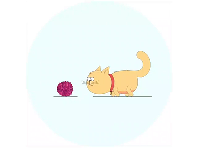The cat 2danimation 2dart 2dcharacter animation cat cat playing cats charachter cutecat illustration