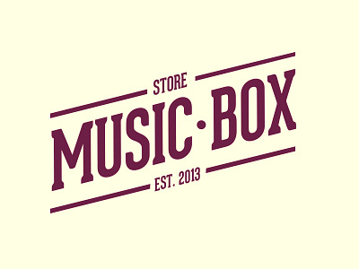 WIP music box store logo box condensed logo music slanted text wip