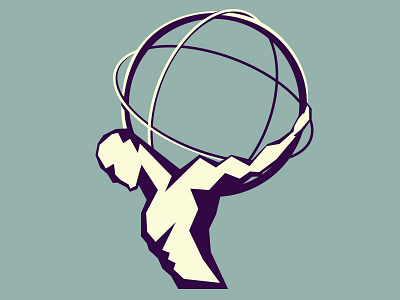 Logo WIP atlas capitalism flat muscle nyc planet sales shadow statue