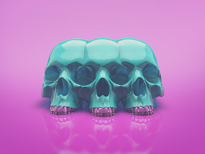 Skulling 4D 3d c4d cinema4d reflection skull