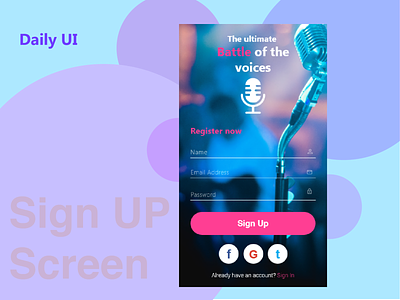 Sign Up page #01 Daily UI