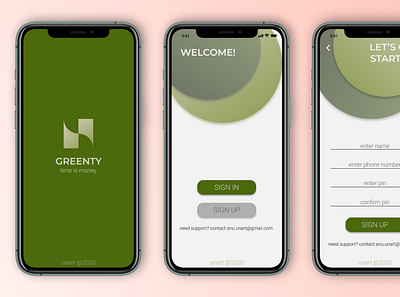 Greenty- a payment app for freelancers concept design ui