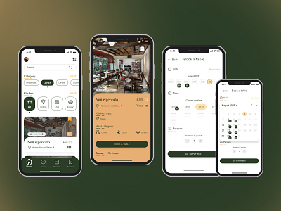 Restaurant booking/reservation app app design graphic design minimal ui ux