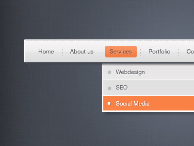 Drop down web menu