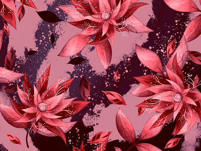 Pattern design "Red Flower"