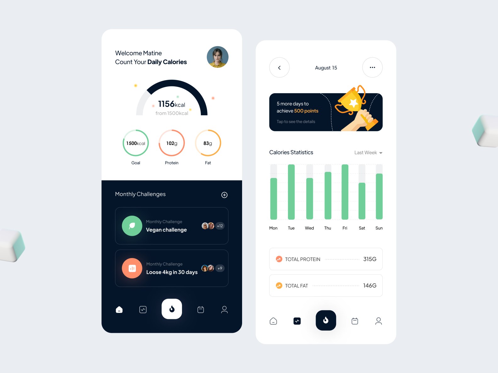 Calorie Tracker by Matine for Ace Design Agency on Dribbble