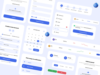 Crypto Project Components blue concept crypto cryptocurrency design designer illustration light mode typography ui ux