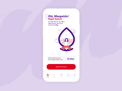 Dávida Mobile App blood donation app blood donor design donations healthcare homepage illustration mobile app product design ui ux