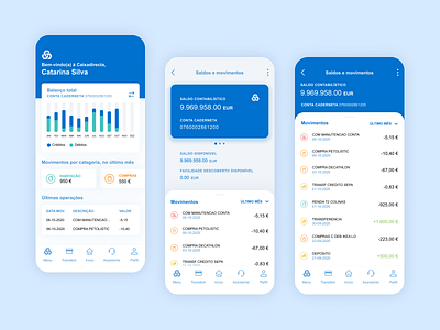 Banking App Caixadirecta balances bank bank account banking app dashboad design finance app mobile app mobile banking product design redesign transactions ui ux