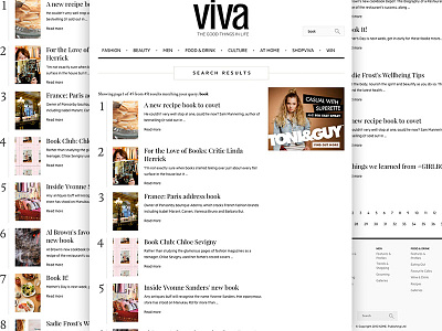Viva - Search Result Page front end development lifestyle magazine responsive ui ux