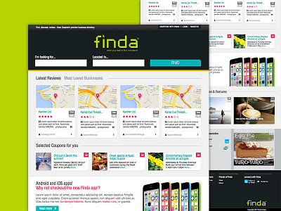 Finda - Home Page online directory ui ux