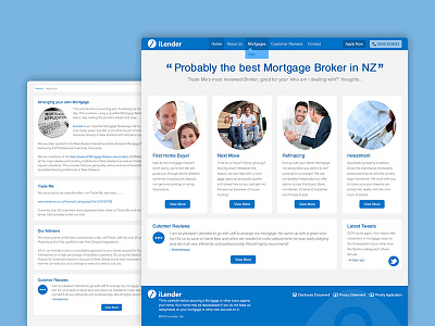 iLender - Marketing Site ia mortgage broker ui design ux