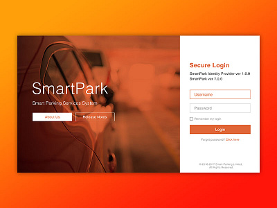 Login Screen design login parking smart ui ux