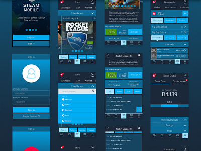 Steam Mobile Redesign art direction gaming gradient mobile redesign steam ux