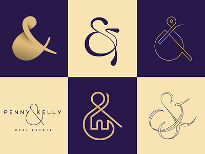 Ampersand ampersand and gold kelly logo purple real estate typedesign typography