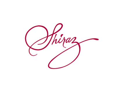 Shiraz burgandy custom type flow logo red shiraz type