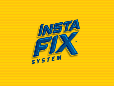 Instafix System adhesive fix logo type. yellow