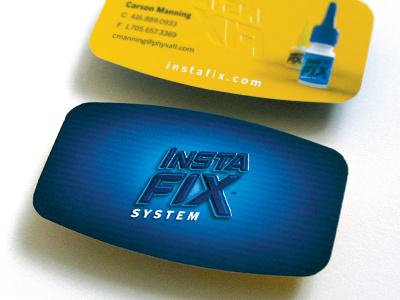 Instafix Card adhesive fix logo type. yellow