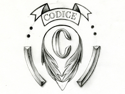 Codice Pencil Sketch c leafs logo pencil sketch ribbon