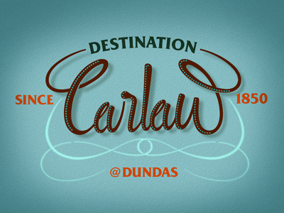 Destination Carlaw flow green logo script type