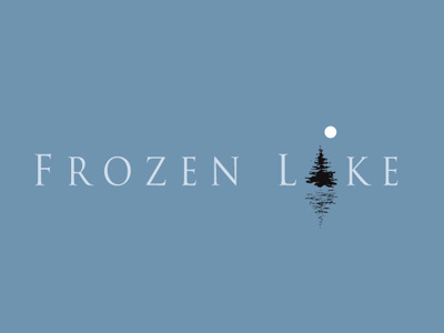 Frozen Lake blue frozen lake logo moon.