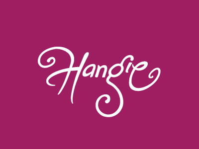 Hangie custom type h logo rudy script