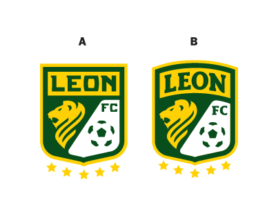 Leon 2 ball crest green leon lion soccer stars yellow