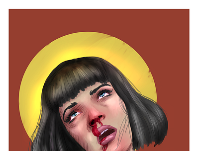 Mia Wallace comic art design digital art illustration poster poster art poster design pulpfiction watercolor