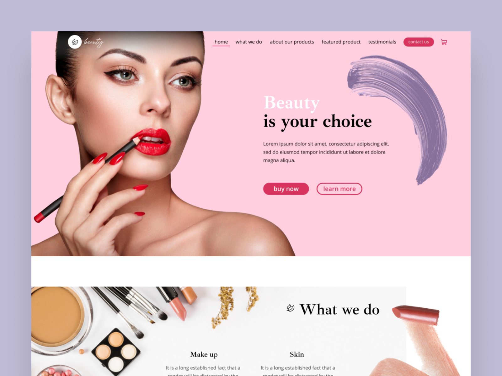 Beauty products website by Nikola ilic on Dribbble