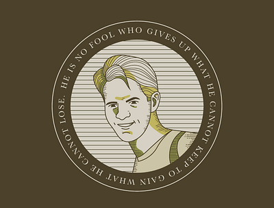 Jim Elliot Illustration badge bible christian church design illustration illustrator linework portrait reformed