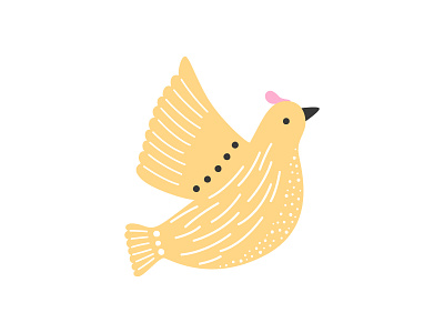 Spring Bird bird character clipart cute design fly freedom illustartion logo peace spring summer vector yellow