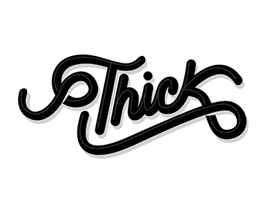 Thick black calligraphy illustration josergil lettering thick type white