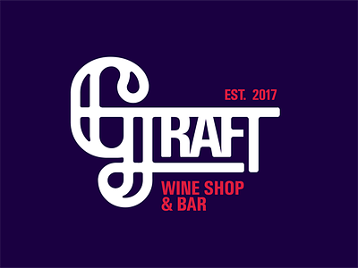 Graft Wine Shop and Bar caligraphy design draft graft lettering logo wine wip