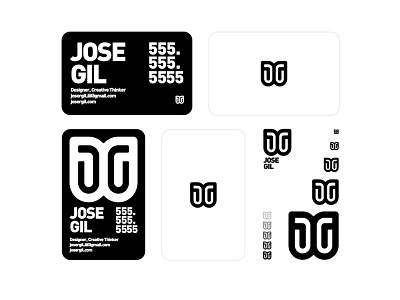 JG Brand Identity | Business Cards and black business cards jg jose josegil josergil lines logo thick white