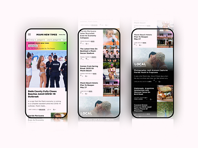 Responsive Media Site UX-UI, Mockups branding design media miami mobile news roi ui ux