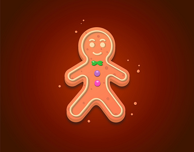 Gingerbread Man adobe illustrator adobe photoshop celebration christmas christmas card decoration design gingerbread gingerbread man illustration new year winter